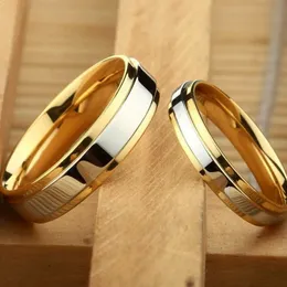 Nunca fade anéis de casal de aço silvergold cor em camadas casamento infinito anel homens e mulheres noivado jóias presentes 240123