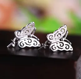 925 sterling Silver Stud أقراط للنساء 6mm7mm8mm9mm1m1mm1mm1mm12mm لؤلؤة أو حبة جولة نصف جبل أكوات الفراشة العصرية 5249237