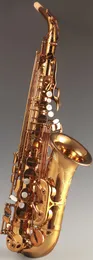 JPS 769 Ny ankomst Alto Eb Tune Saxophone Brass Musical Instrument Gold Lacquer Sax med Case Mouthpiece Gratis frakt