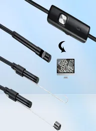 Mini Endoskop kamera Vattentät endoskop Borescope Justerbar mjuk tråd 6 LEDS 7mm Android Typec USB -inspektion CMAEA för CAR7951875