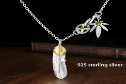 قلادات Takahashi Goros Jewelry 925 Sterling Prendant Feather Charm Vintage Thai Silver Eagle chain for Men and Women Y14035611