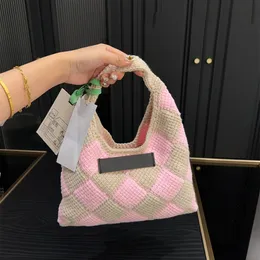 new knitting tote bag designer knitted woman luxurys hnadbags brand hobo shopping handbag diamond lattice totes bags designer women handbag clutch handbags