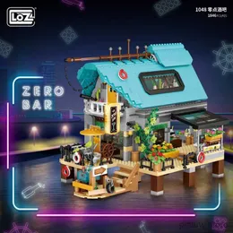 블록 1048 Creative Zero Bar Mini Street House 빌딩 블록 DIY Friends 파티 Fisherman Hotel Assembly Puzzle Puzzle Toy for Kids Gifts