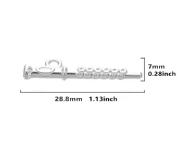 Instrumento musical de flauta 3d DIY Charms de zinco Rhodium Pingled Jewelry Making6828394