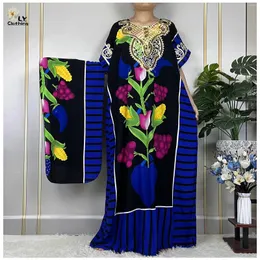 Этническая одежда, африканские повседневные платья с короткими рукавами, хлопковые дашики с цветочным принтом, свободное макси-исламское женское платье, 2024, одежда Абая