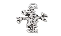 Whole Alloy Antique Silver Plated Scarecrow Shape Charms Fork Farmers 1525mm 100st AAC3824137002