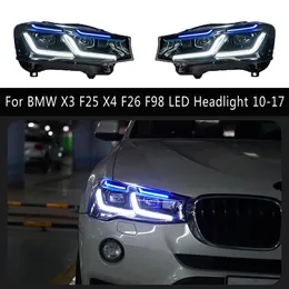 Bilstyling Front Lamp Dayime Running Light för BMW X3 F25 X4 F26 F98 LED-strålkastarenhet 10-17 Streamer Turn Signal Indicator