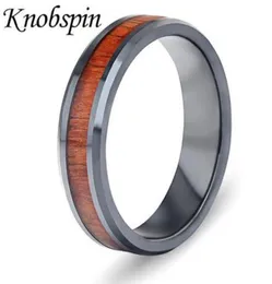 2018 Nowe czarne pierścionki ceramiczne w stylu europejskim wzór drewna retro men039s palec palec moda przyjęcie weselne biżuteria US rozmiar 83846092022