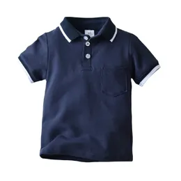 Summer Baby Boys Down-Down Collar Polo koszule bawełniane koszule dla dzieci sportowy tee biały kolor 240131