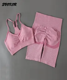 Svokor Shorts Yoga Set Seamless 2PCS 여성 스포츠 정장 운동복 섹시한 운동복 달리기 피트니스 트랙 슈트 2203259758785