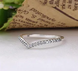 Popularne pierścienie S925 Srebrne dopasowania do oryginalnego stylu pierścienia Shimmering Wish 196316cz H8ale8829674