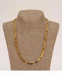 E Whole Classic Figaro Cuban Link Chain Necklace Bracelet Sets 14k Real Solid Gold Filled Copper Fashion Men Women 039 S Je5256045