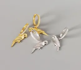 Silvology 925 Sterling Silver Parrot Hoop Earrings Micro Zircon Animal Creative ELegant Cute Earrings For Women 2020 New Jewelry5898628