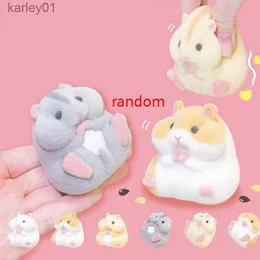 Stuffed Plush Animals Japan Original Capsule Toys Cute Kaii Fatty Milky Soft Hamster Flocking Dolls Squeeze Stress Relief YQ240218