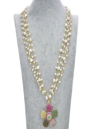 Guaiguai Jewelry 4 Strands White Pearl Nonkagi