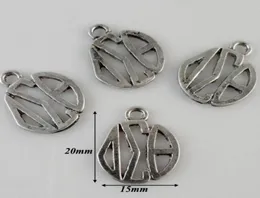 Charms Whole 20pcs a lot antique silver plated greek letter Sorority delta sigma thetaconnectorpendant Factory e61007195711311