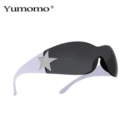 Punk Sunglasses Goggle Y2k Luxury Brand Sun Glasses 2000s Shades Eyewear UV400 Female Designer Five Star Glasses 240131