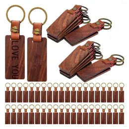 Nyckelringar 50 Pack Leather Keychain Blanks Wood Wood Tom Taggar