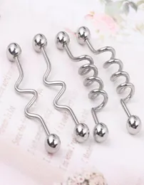 Tongue ring T02 80PCS MIX 4 style tongue body piercing jewelry stainless steel industrial tongue barbell9015372