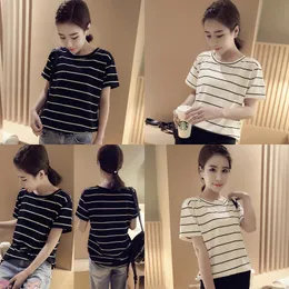 Womens T-Shirt 2024 Summer Loose Plus Size Striped Short Sleeve Top Base For Wear Drop Delivery Otyqz