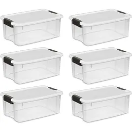 18 QT Ultra Box Stackable Storage bin with Lid Plastic container Heavy Duty ES 240125