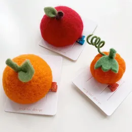 Acessórios de cabelo pequeno chapéu tridimensional abóbora crianças bebê clipe bonito super frutas ovelhas feltro