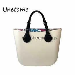 Totes mini tamanho floral lona inserção alça plana o saco estilo obag à prova dwaterproof água eva feminino borracha silicone bolsa bagh24219