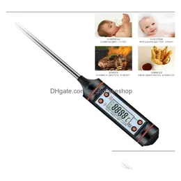 Household Thermometers 1Pc Black White Color Digital Cooking Thermometer Food Probe Meat Kitchen Bbq Sensor Dining Tools Tp101 Drop Dhz2V