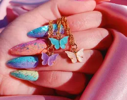 Mayforest Mode-Halsketten für Mädchen, modische Halskette mit Schmetterlings-Anhänger in Roségold für Frauen, eleganter süßer Schmuck, Geschenk 2020, Wh4415700