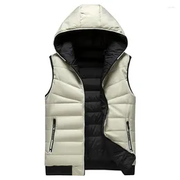 Herrenwesten LUKER CMSS Winter ärmellose Jacke Männer Casual Daunenweste warme dicke Kapuzenmäntel männliche Wattepad Arbeitsweste Gilet