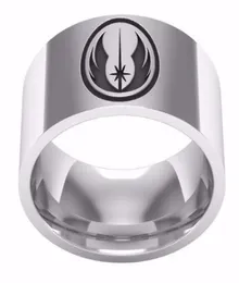Selling Jedi Symbol Engraved Couple Movie Ring Polished Stainless Steel High Ring Film Jewelry Gift For Men4578256