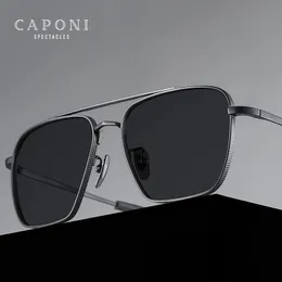 Caponi Pure Mens Sunglasses Pochromic Outdoor Shades UV400 Original Brand Sun Glases BS50004 240127