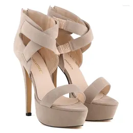 Sandalet loslandifen kadın moda seksi 14 cm ince yüksek topuklu açık ayak parmağı ayak bileği kayışı sandal stiletto parti düğün ayakkabıları