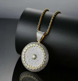 Hip-Hop-Ziel-Diamanten-Anhänger-Halsketten für Männer, Luxus-Halskette, goldener Silberschmuck, echt vergoldetes Kupfer, Zirkone, kubanischer Chai7584073
