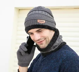 Varumärkesdesigner man halsduk hatthandskar set trepiece vinter varma set kvinnliga hattar halsdukar män unisex dropp 3615993