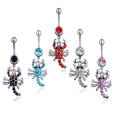 D0074 SCORPION BELLY NAVER BUTTON RING MIX COLORS0123451270127