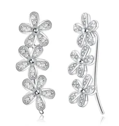 Full Cubic Zirconia Daisy Flower Ear Crawlers svep manschettkrokörhängen 1 par2411520