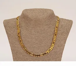 E Whole Classic Figaro Cuban Link Chain Necklace Bracelet Sets 14k Real Solid Gold Filled Copper Fashion Men Women 039 S Je7923147