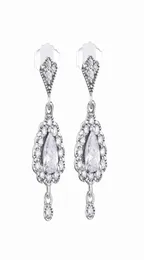 2018 Winter New Collection 925 Sterling Silver Tear Drop Dangle Earrings with Clear CZ Fits European P Style Jewelry Fashion Earrings5660086