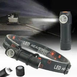 Outdoor headlight LED aluminum alloy built-in battery USB charging tail magnetic suction night fishing light night runnin 240124
