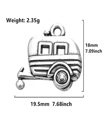 2021 Antique Silver Plated Camping Trailer Charm Travel Pendant Zinc Alloy Metal DIY Jewelry Making5317705