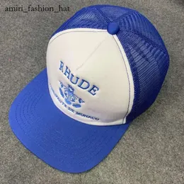 2024 BOLL BOLS Caps Novo Protetor solar ao ar livre casual largo Rhude Baseball Men Women Mulheres de alta qualidade Streetwear Green Blue Rhude Chapéu ajustável 9259