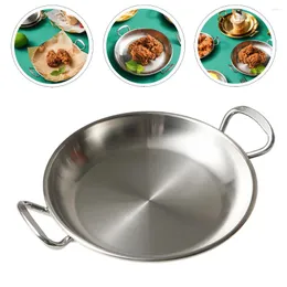 Servis uppsättningar rostfritt stål rätter Amfora Snack Plate Round Servering Tray Fried Chicken Plates