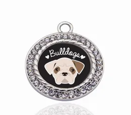 Bulldog Lover Circle Charm Charms hänge för DIY -halsbandsarmbandsmycken som gör handgjorda tillbehör9970877