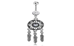 D0646 Dreamer Belly Navel Button Ring Silver Black012347179293