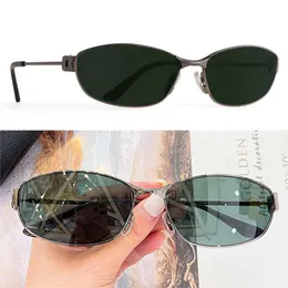 Mercury Oval Sunglasses BB0336S 24ss New Women Designer Metal Aviators Sunglasses Dark Silver Metal Frame Green Lens Luxury Lady Pilot Glasses With original box