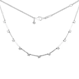 Ketten 2024 Funkelnde Pave Collier Bars Halskette 925 Sterling Silber Schmuck Für Frauen Hochzeit Party Geschenk Collares