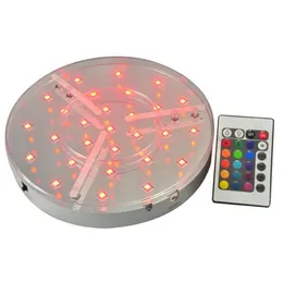 Saiten 10 Stück / Los 8-Zoll-LED-Hochzeits-Mittelstück-Lichtsockel 20 cm Durchmesser 3 5 cm hoch mit Fernbedienung für Vasen-Shisha-Haken202 m