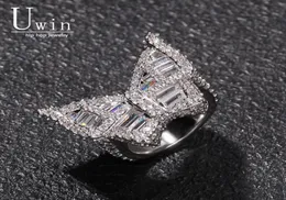 Uwin Butterfly CZ Rings Micro Paled Full Bling Iced Out Cubic Zircon Luxury Fashion Hiphop Jewelry Gift 2103108755778