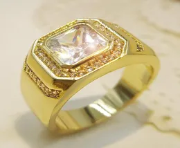 Klaster Pierścienie szeroka wersja Złota obrączka dla mężczyzn Domineering Business Mikroinlaid Symulacja Sygnacja Zaangażowanie biżuterii Love4470984